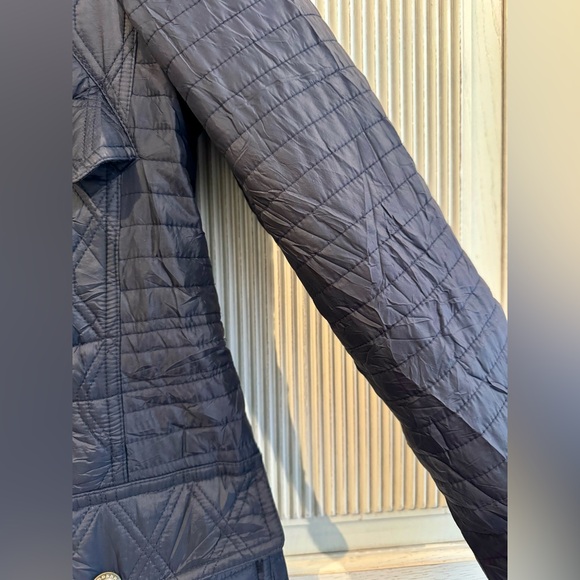 BURBERRY BRIT Womens Quilted Patchwork Puffer Jacket Coat Navy Blue, Small - Picture 10 of 16